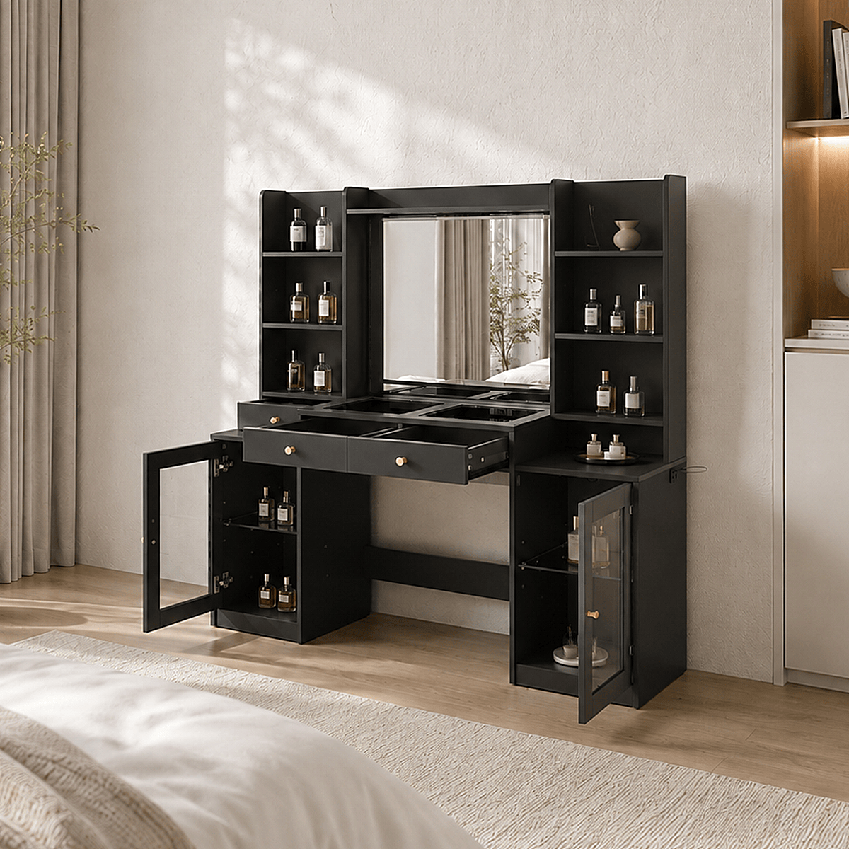 62" Large Modern Makeup Vanity Desk