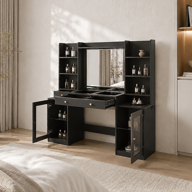 62" Large Modern Makeup Vanity Desk