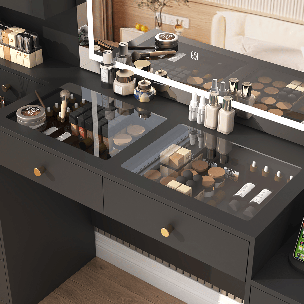 62" Large Modern Makeup Vanity Desk