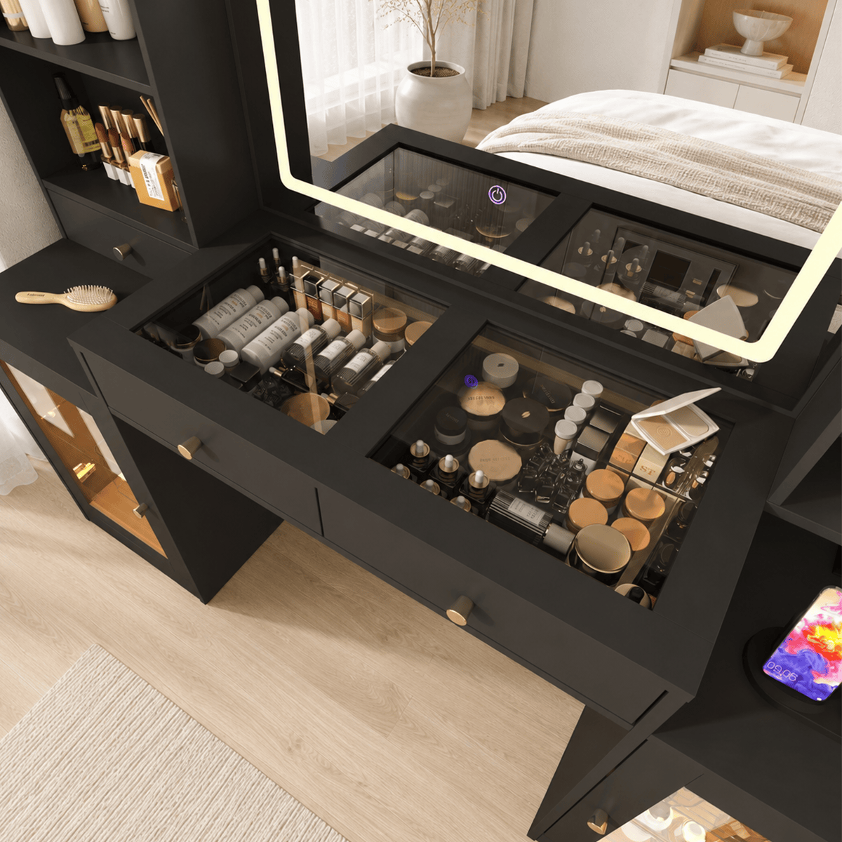 62" Large Modern Makeup Vanity Desk