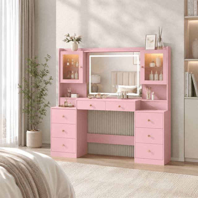 62" Large Modern Makeup Vanity Desk