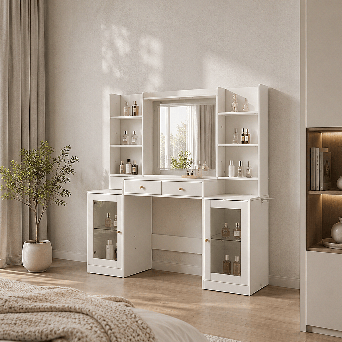 62" Large Modern Makeup Vanity Desk