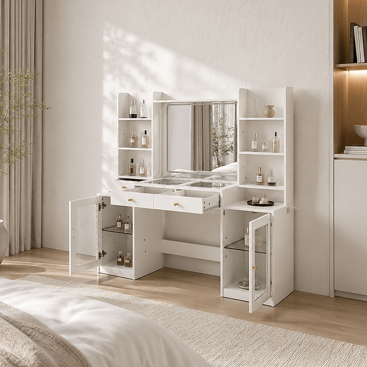 62" Large Modern Makeup Vanity Desk