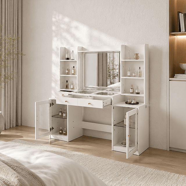 62" Large Modern Makeup Vanity Desk