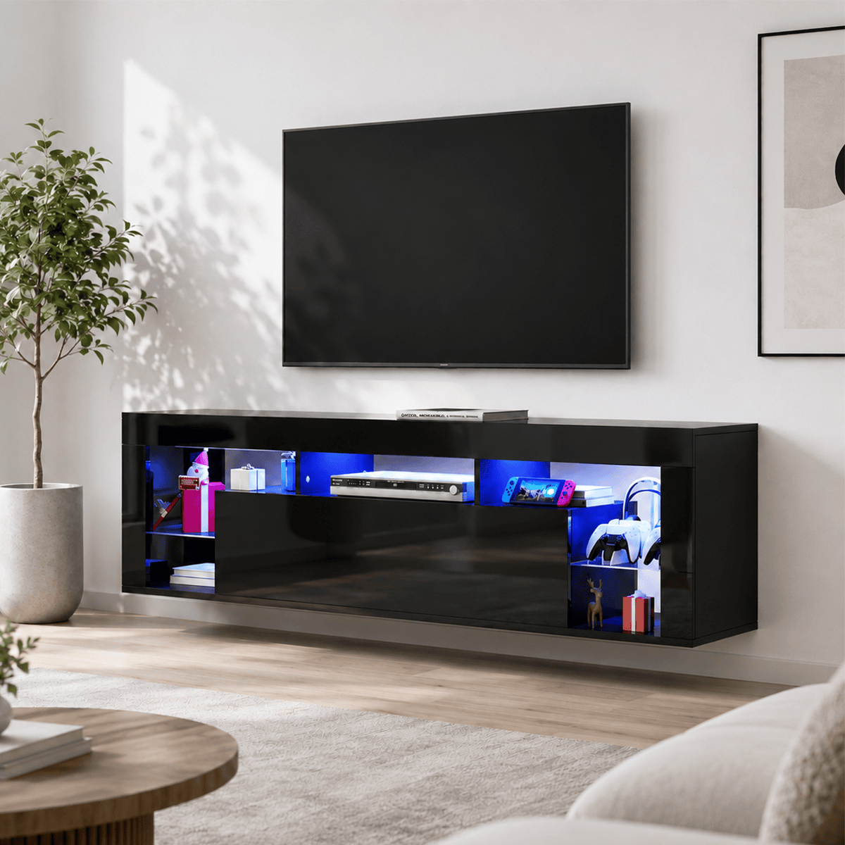 63" Floating LED TV Stand for 75inch TV