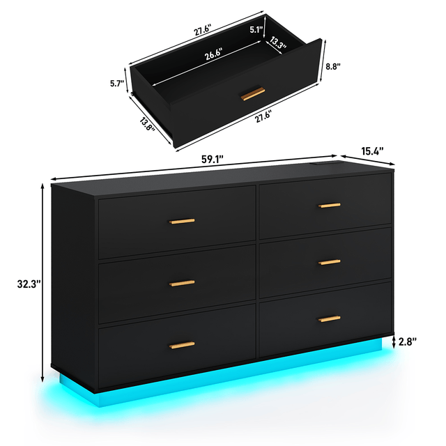 6/ 12 Drawer Dresser Modern Chest of Drawers
