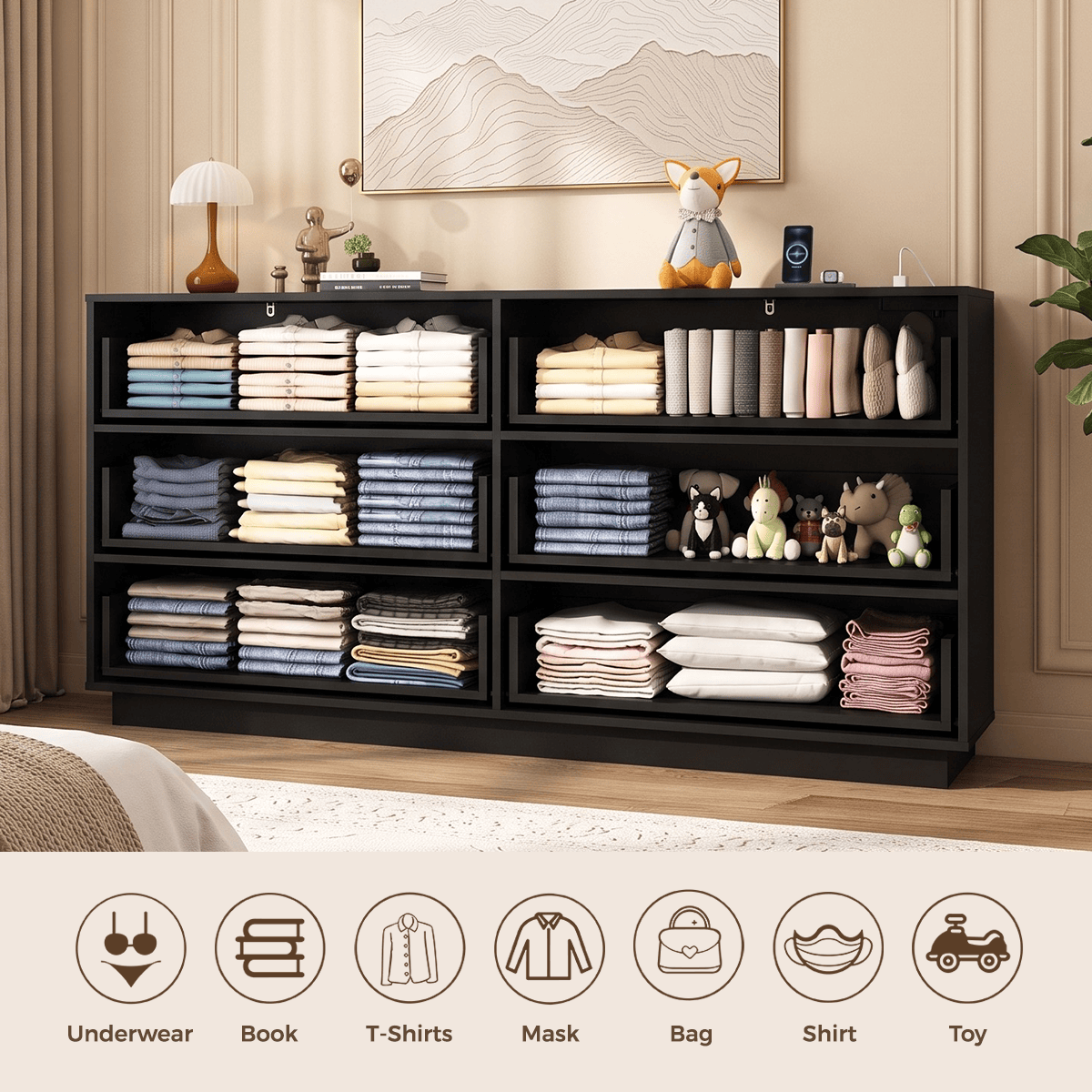 6/ 12 Drawer Dresser Modern Chest of Drawers