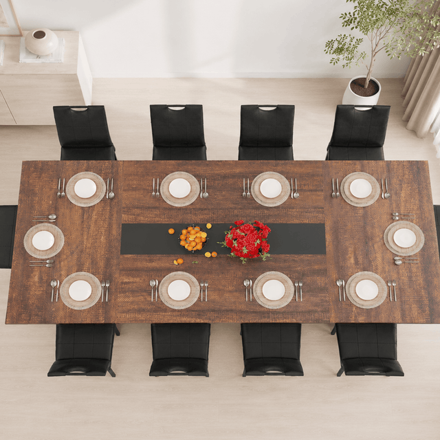 78"/ 94" 7-Piece Rectangle Wood  Kitchen Dining Table Set