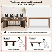 78"/ 94" 7-Piece Rectangle Wood  Kitchen Dining Table Set