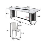 7-Piece Rectangle Wood  Kitchen Dining Table Set