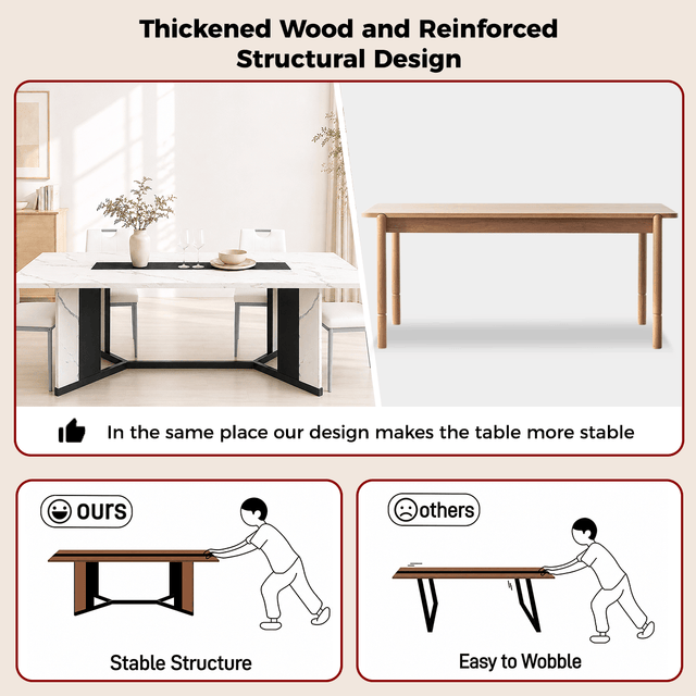 7-Piece Rectangle Wood  Kitchen Dining Table Set