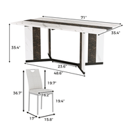 7-Piece Rectangle Wood  Kitchen Dining Table Set