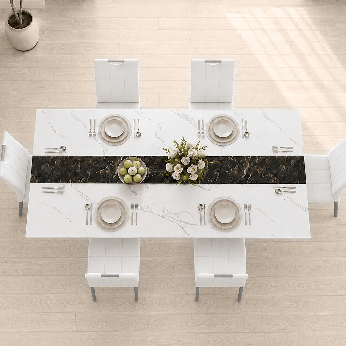 7-Piece Rectangle Wood  Kitchen Dining Table Set