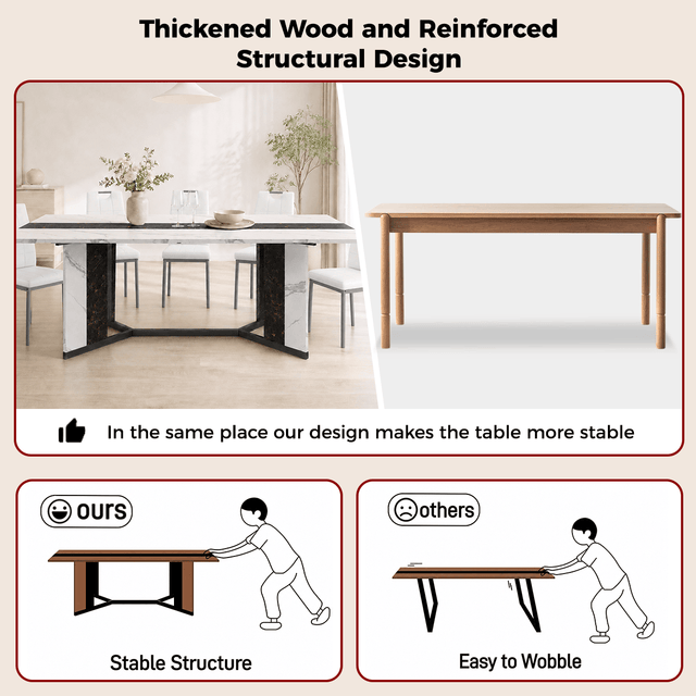 7-Piece Rectangle Wood  Kitchen Dining Table Set