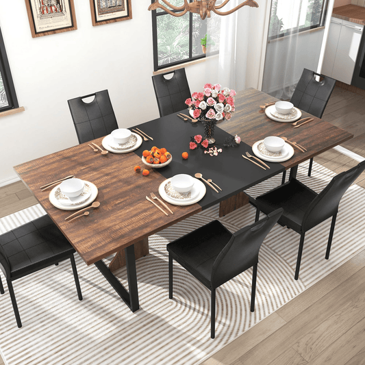 70" Rectangle Wood Kitchen Dining Room Table