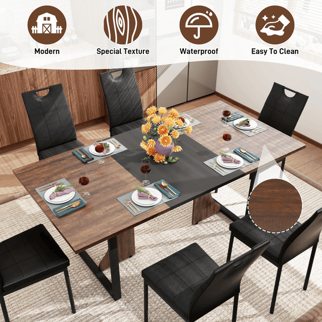 70" Rectangle Wood Kitchen Dining Room Table