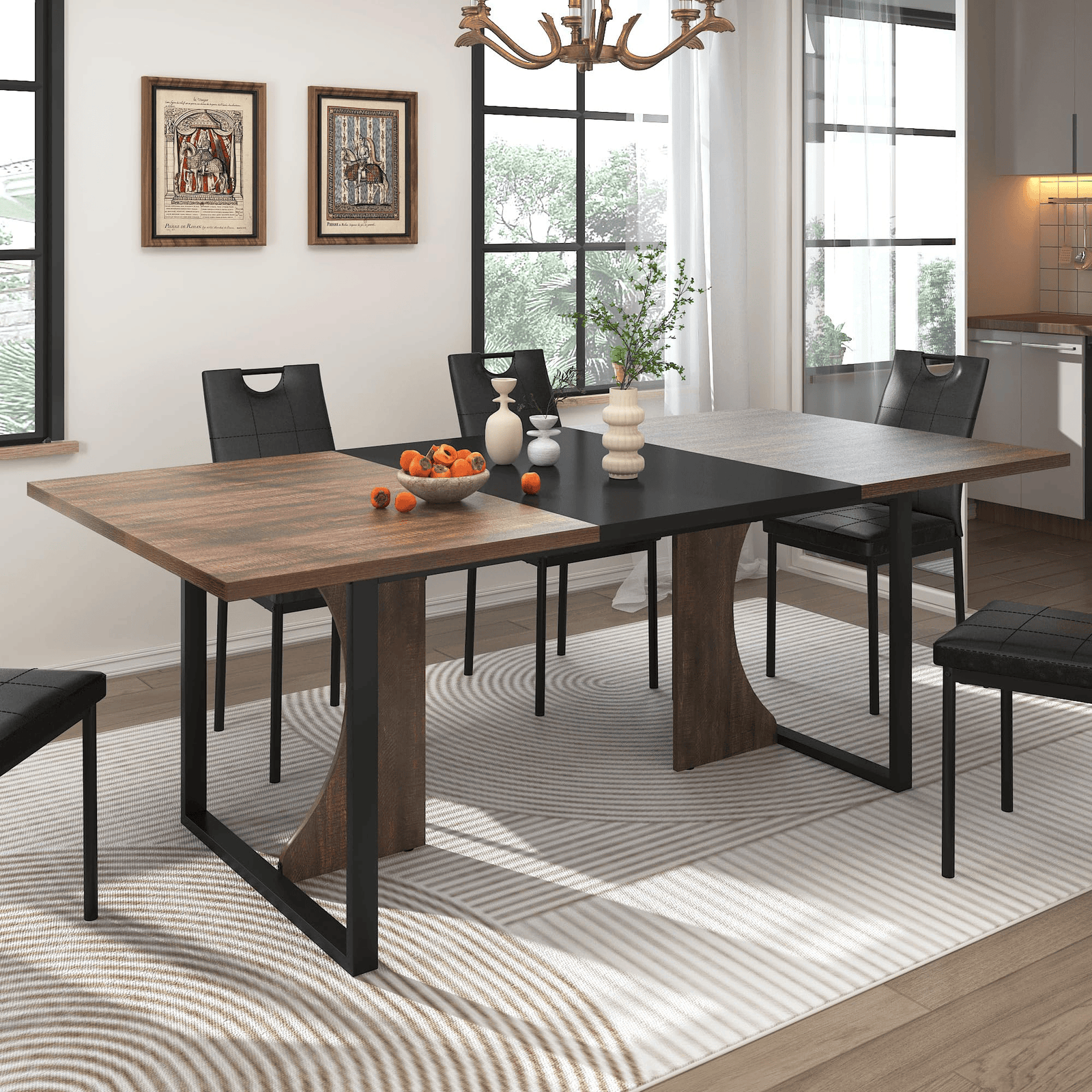 70" Rectangle Wood Kitchen Dining Room Table