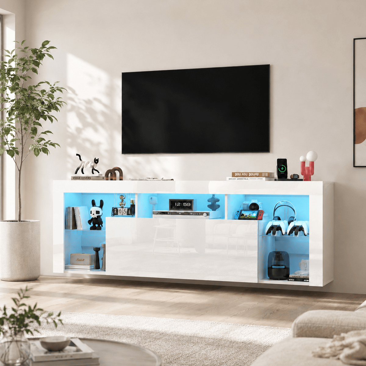 71" Floating LED TV Stand for 85inch TV
