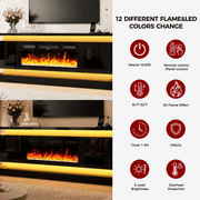 71"/ 81" Modern Electric Fireplace TV Stand Entertainment Center