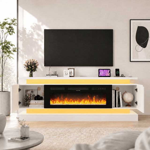 71"/ 81" Modern Electric Fireplace TV Stand Entertainment Center