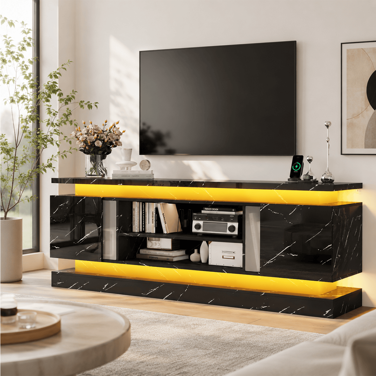 71"/ 81" Modern Electric Fireplace TV Stand Entertainment Center