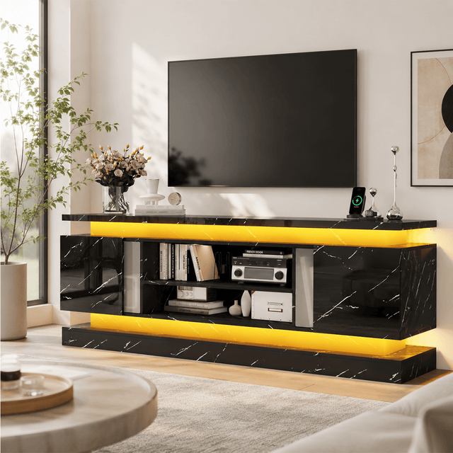 71"/ 81" Modern Electric Fireplace TV Stand Entertainment Center