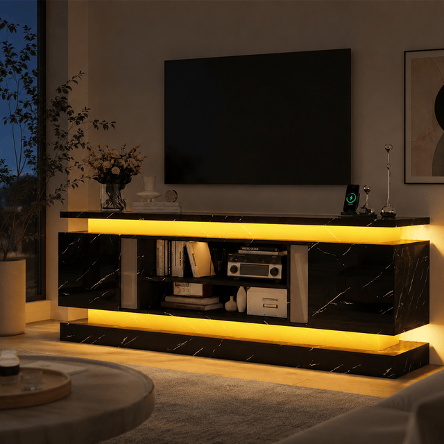 71"/ 81" Modern Electric Fireplace TV Stand Entertainment Center