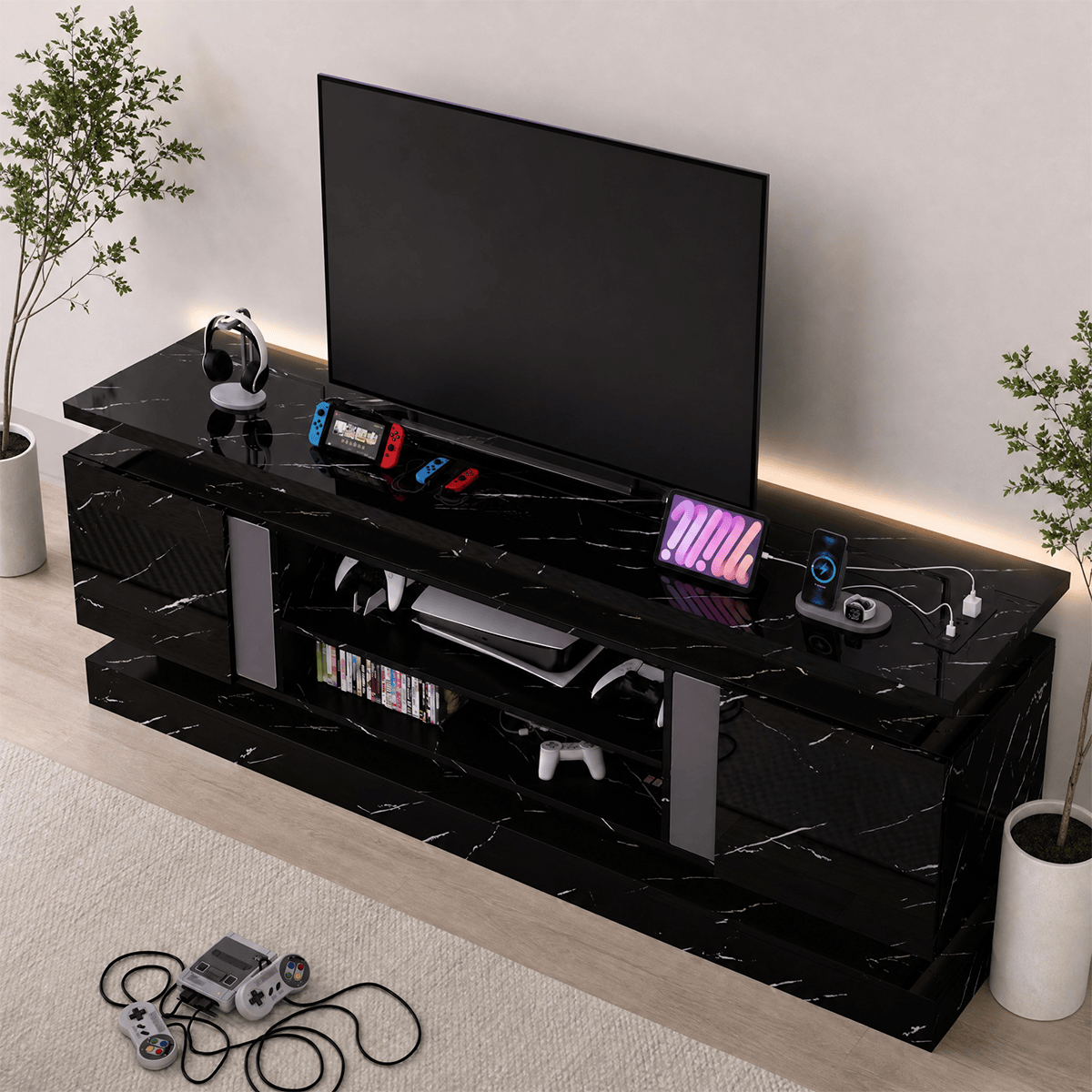 71"/ 81" Modern Electric Fireplace TV Stand Entertainment Center