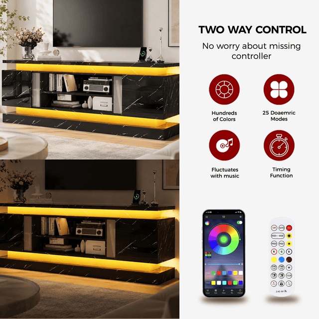 71"/ 81" Modern Electric Fireplace TV Stand Entertainment Center