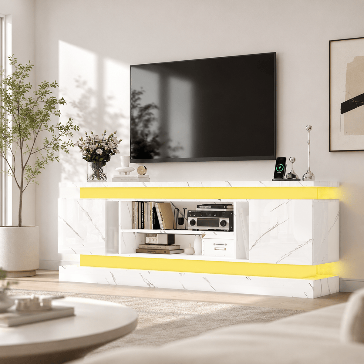 71"/ 81" Modern Electric Fireplace TV Stand Entertainment Center