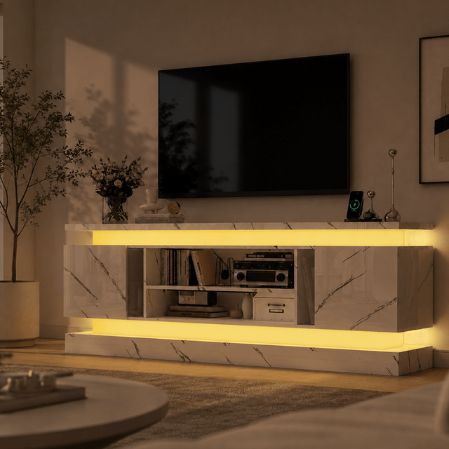 71"/ 81" Modern Electric Fireplace TV Stand Entertainment Center