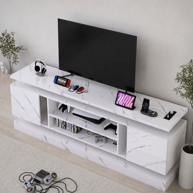 71"/ 81" Modern Electric Fireplace TV Stand Entertainment Center