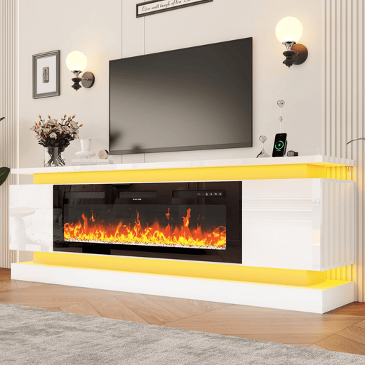 71"/ 81" Modern Electric Fireplace TV Stand Entertainment Center