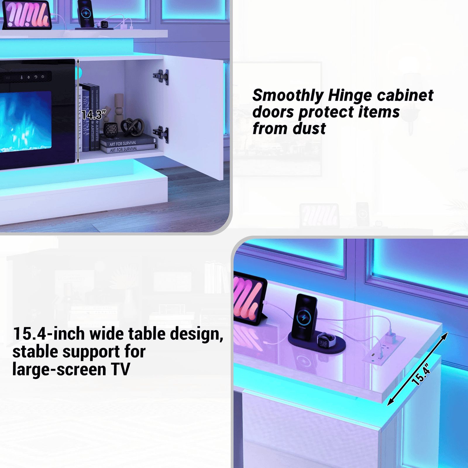 71"/ 81" Modern Electric Fireplace TV Stand Entertainment Center