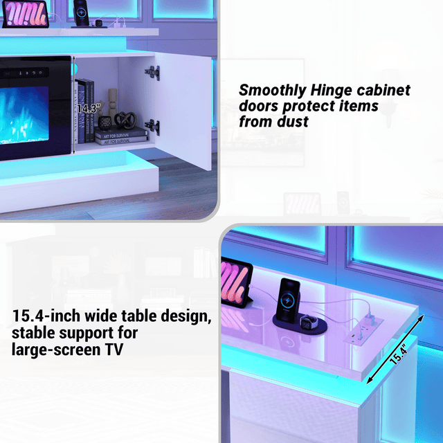 71"/ 81" Modern Electric Fireplace TV Stand Entertainment Center
