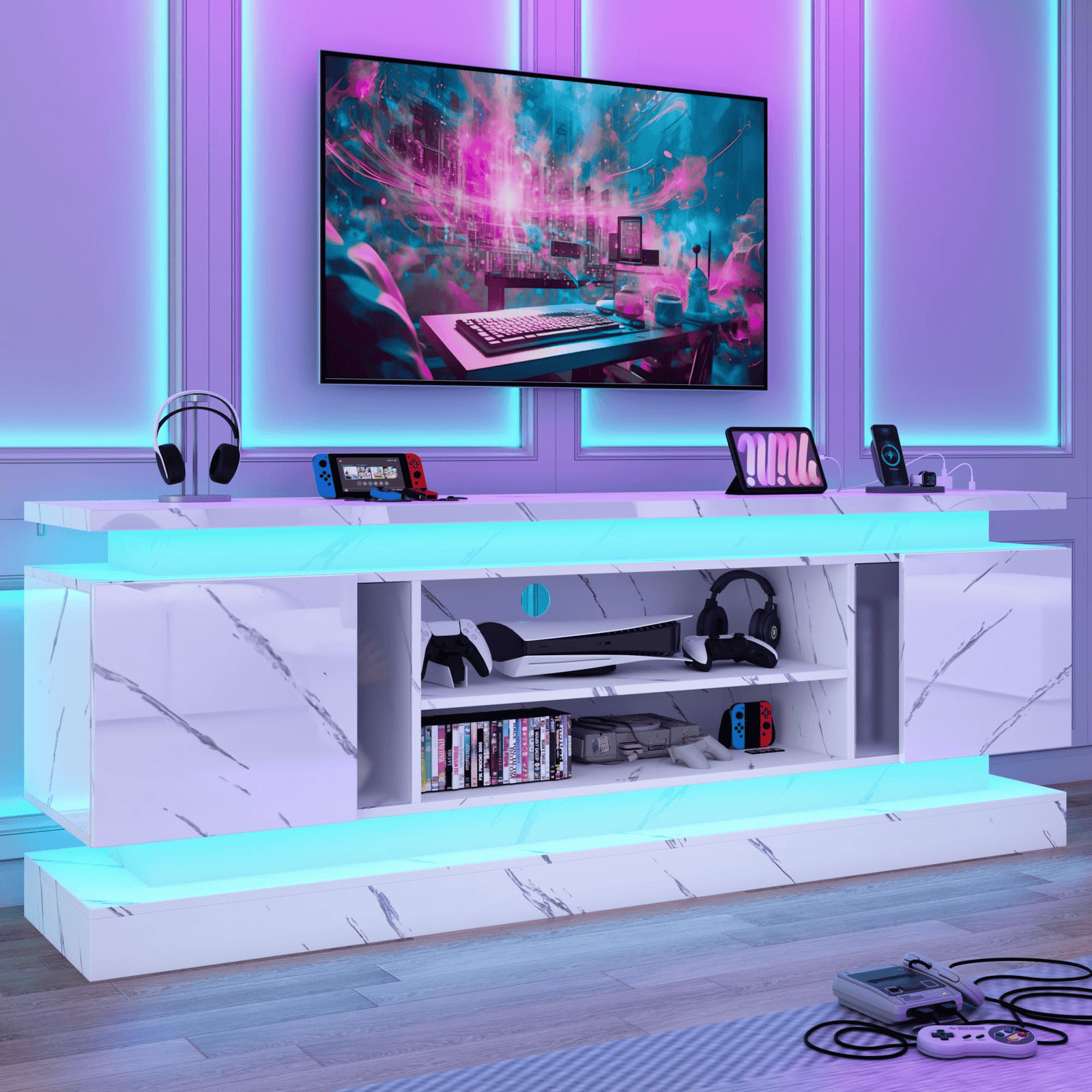 71"/ 81" Modern Electric Fireplace TV Stand Entertainment Center