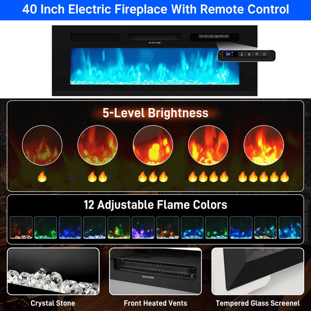 71"/ 81" Modern Electric Fireplace TV Stand Entertainment Center