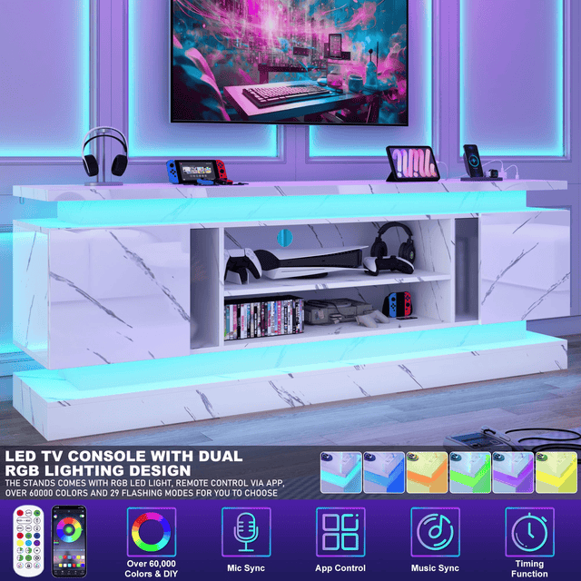 71"/ 81" Modern Electric Fireplace TV Stand Entertainment Center
