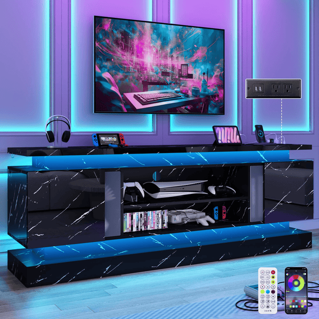 71"/ 81" Modern Electric Fireplace TV Stand Entertainment Center