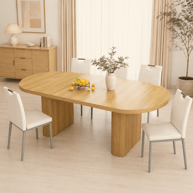 71" Oval Wood Kitchen Dining Room Table