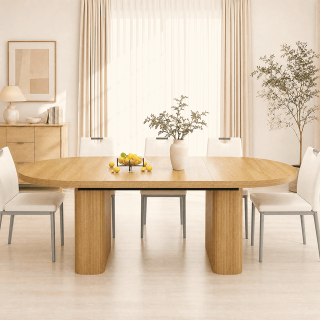 71" Oval Wood Kitchen Dining Room Table
