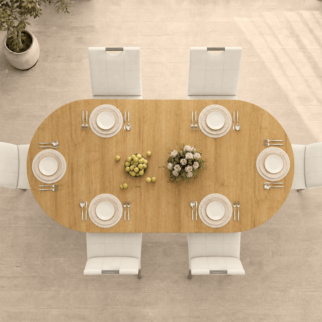 71" Oval Wood Kitchen Dining Room Table