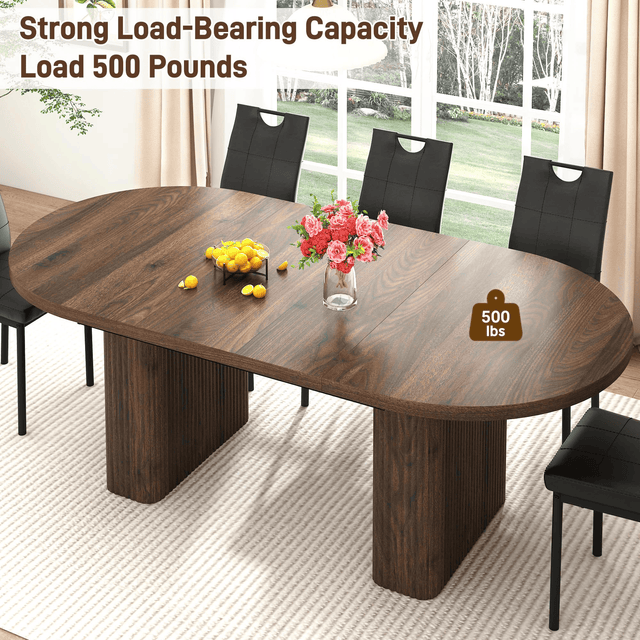 71" Oval Wood Kitchen Dining Room Table