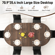 71" Oval Wood Kitchen Dining Room Table