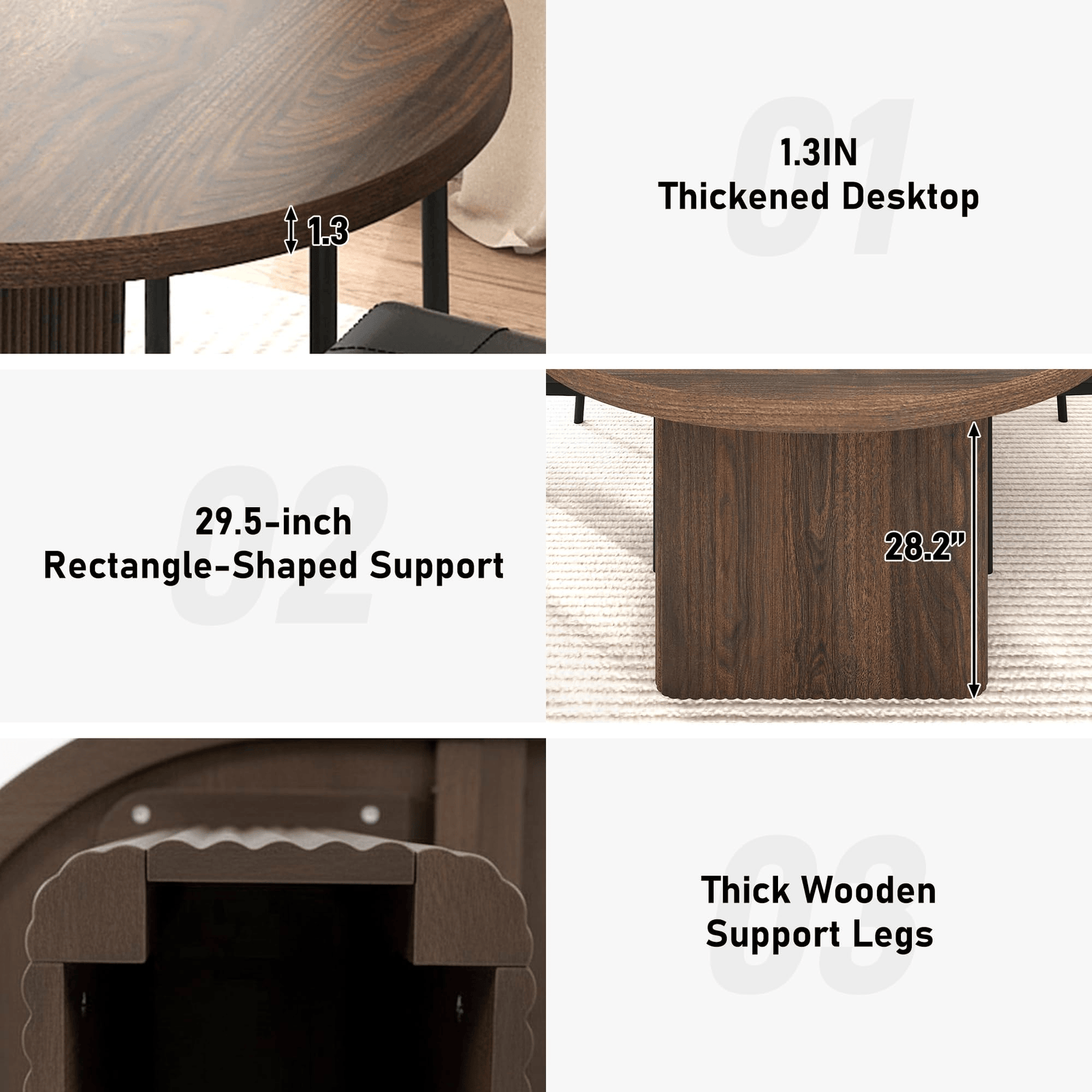 71" Oval Wood Kitchen Dining Room Table