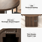 71" Oval Wood Kitchen Dining Room Table