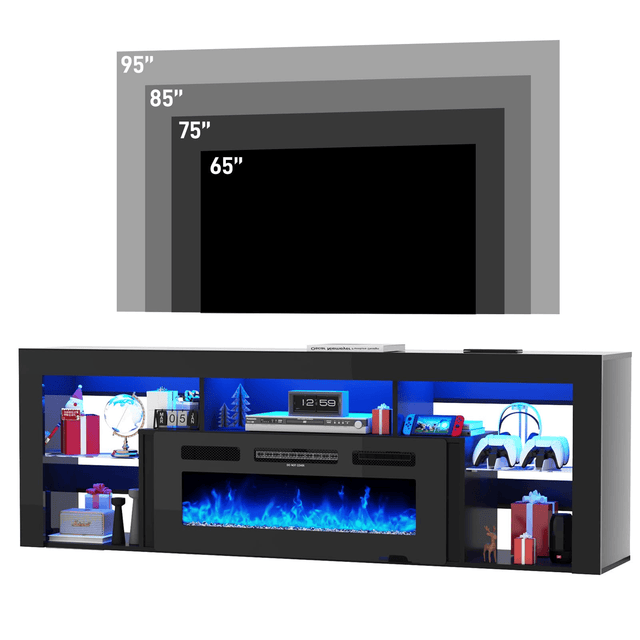 71" Floating Fireplace TV Stand Entertainment Center