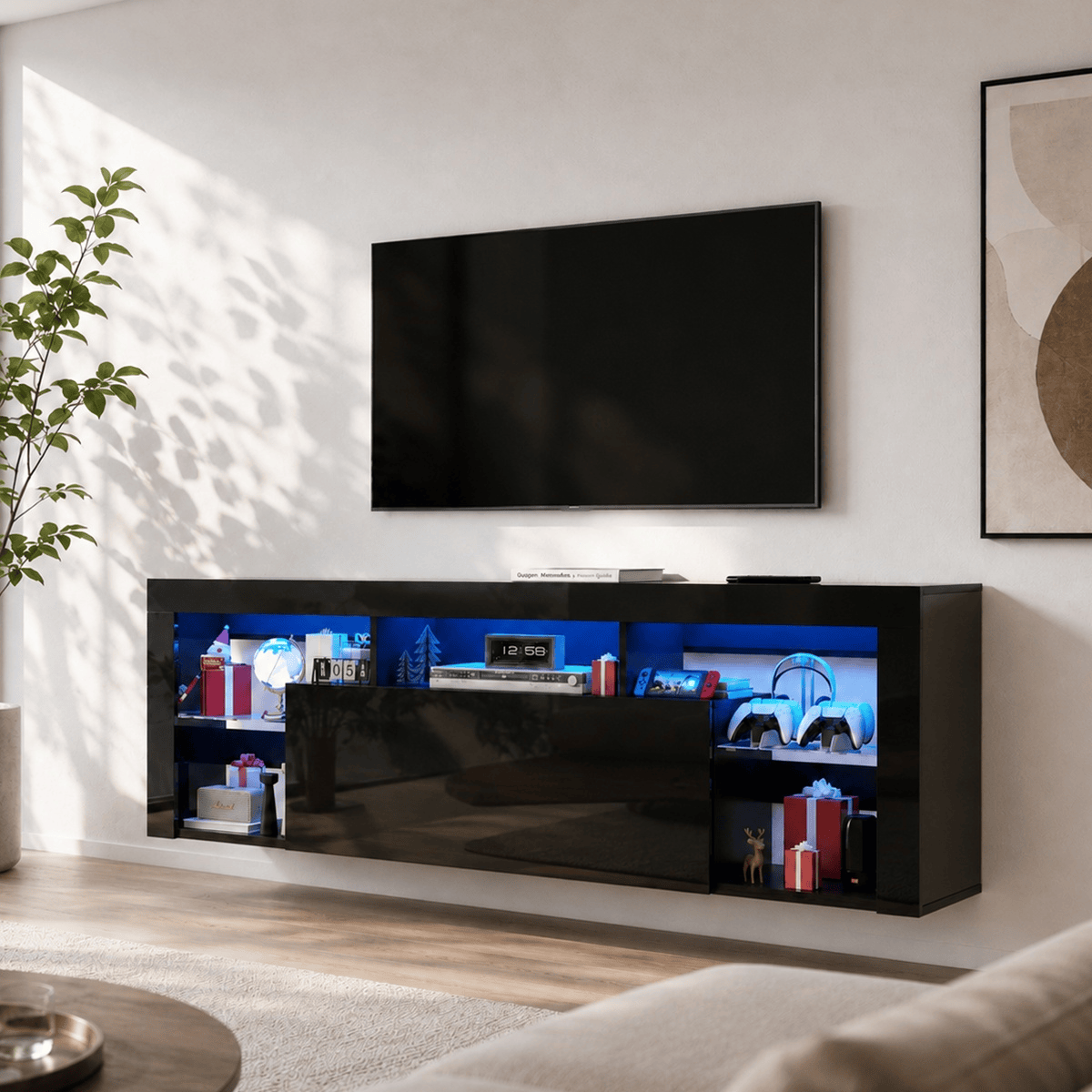 71" Floating LED TV Stand for 85inch TV
