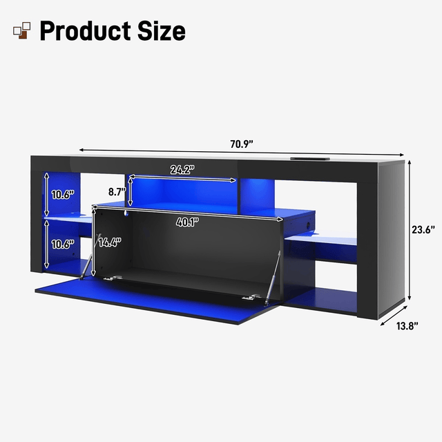71" Floating LED TV Stand for 85inch TV