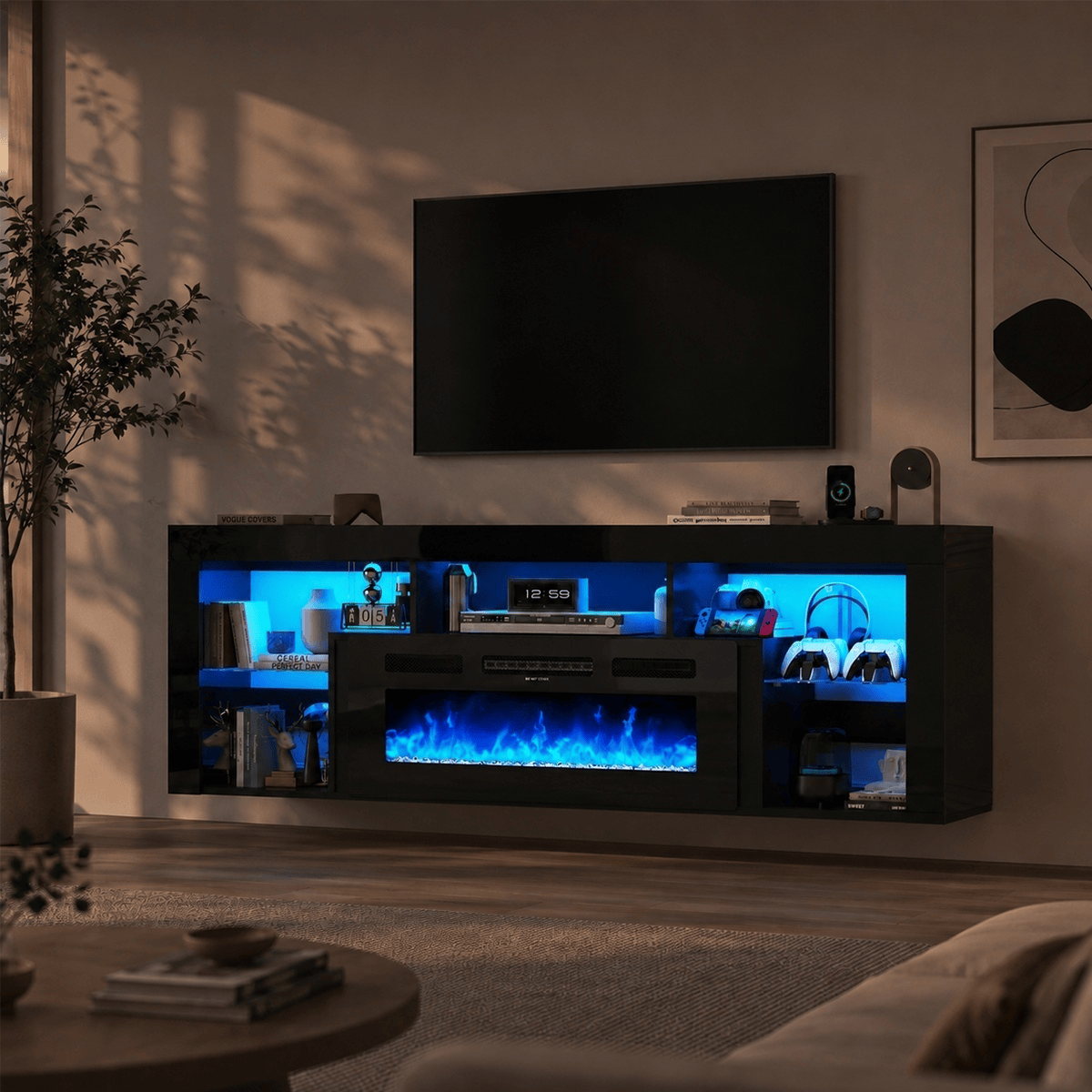 71" Floating LED TV Stand for 85inch TV